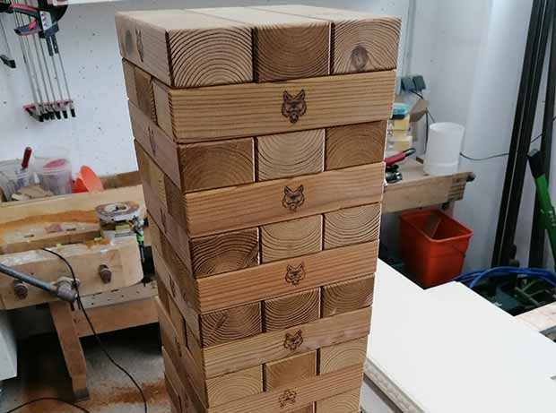XXL-Jenga aus unserer Schreinerei
